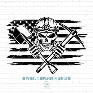 US Mining Skull Svg | Coal Miner Skull Svg | Skull Clipart | Miner Svg | Miner Skull Svg | Coal Mining svg | Mining Clipart | Dxf Png Jpg
