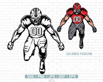 Football player svg | Customized Football Player svg | Football svg | colored layers | football team | Football name | Football Season | Png