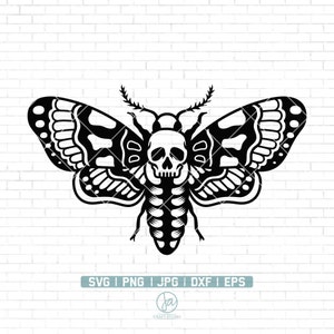 Death Head Moth Geo SVG | Deaths Head Hawkmoth | Skull Moth Svg | halloween Svg | gothic witchy Svg | Printables Clipart Vector Png Dxf Eps