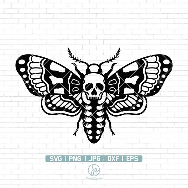 Death Head Moth Geo SVG | Deaths Head Hawkmoth | Skull Moth Svg | halloween Svg | gothic witchy Svg | Printables Clipart Vector Png Dxf Eps