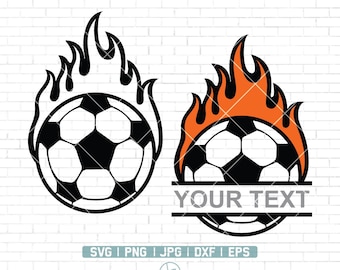 Voetbal svg | Voetbal met Vlammen svg | Voetbalshirt svg | Voetbal Mama svg | Voetballer svg | Team Svg | Soccer Files voor Cricut