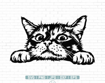 Cute Cat Svg | Peeking Cat Svg | funny kitty | Cat SVG | Animal funny face | Peeking Pet Face | Cat Svg Files for Cricut | Png Dxf Jpg Eps