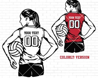 Volleyball svg | Girls volleyball player svg | volleyball player svg | Volleyball girl Svg | Digital Download Clipart | colored layers | Png