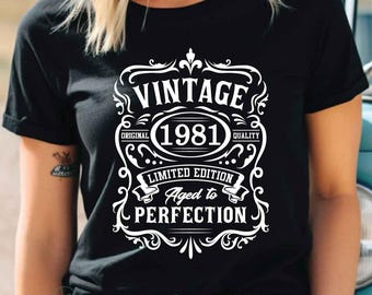 45th Birthday Svg | 45th Birthday Shirt | Vintage 1981 Svg | 1981 Aged to perfection | Aged to Perfection Svg | 45th Birthday Gift Idea