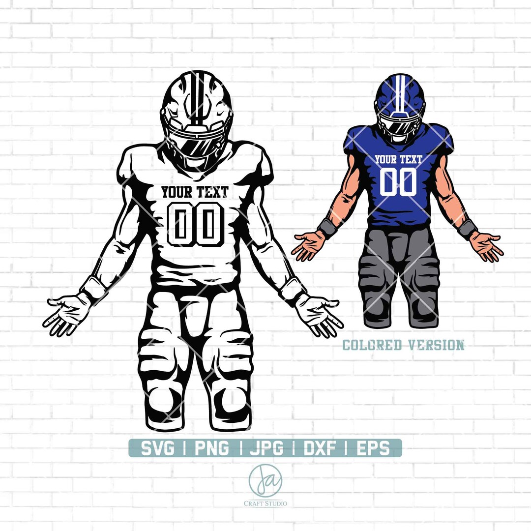 Football Player Svg Customized Football Player Svg Football Svg Colored ...