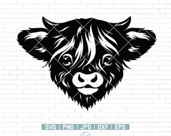 Highland Cow svg | Baby Highland Cow Svg | Cute Highland Cow Svg | Cow Clipart | Cow Png | Highland Cow Svg Cut Files for Cricut | Png Dxf