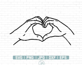 Heart Hands svg | Love Hands svg | Heart Sign svg | Valentines svg | Hand Sign | Digital Download | Instant Download | Png Dxf Jpg Eps