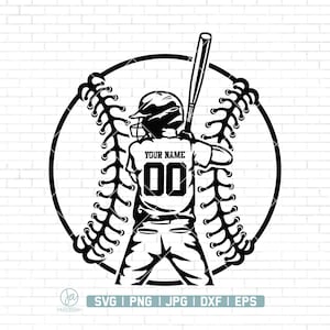 Personalized Name Svg, Baseball Player Svg, Baseball Mom Svg, Baseball Team Svg, Baseball Player Clipart, Baseball Cutfile, Png Dxf Jpg Eps