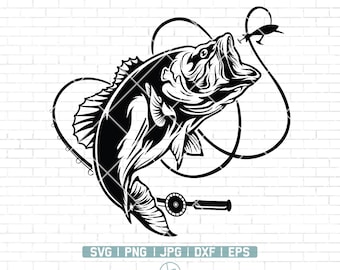 Abborrfiske Svg | Fiske Svg | Abborrfisk Svg | Fisk Svg | Fiskkrok Svg | Abborrfiske Clipart | Fiskare som fångar fisk Svg | Klippfil