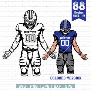 Football player svg | Customized Football Player svg | Football svg | colored layers | football team | Football name | Football Season | Png