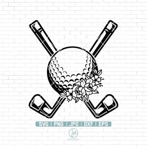 Floral Golf Svg | Golfing Svg | Golf Player Svg | Golf Clubs Svg | Golf Ball Svg | Golf Vector | Golf Logo | Golf Cut Files | Png Dxf Eps
