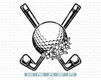 Floral Golf Svg | Golfing Svg | Golf Player Svg | Golf Clubs Svg | Golf Ball Svg | Golf Vector | Golf Logo | Golf Cut Files | Png Dxf Eps