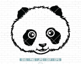 Cute panda svg | Baby Panda Svg | Panda face svg | Panda head svg | Cute Animal Svg | Baby Panda Svg Cut Files for Cricut | Png Dxf Jpg Eps