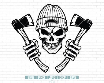 Lumberjack Skull Svg | Lumberjack svg | Lumberjack Clipart | Lumberjack Cut files | Axe men Svg | Lumberjack Svg Files for Cricut | Png Dxf