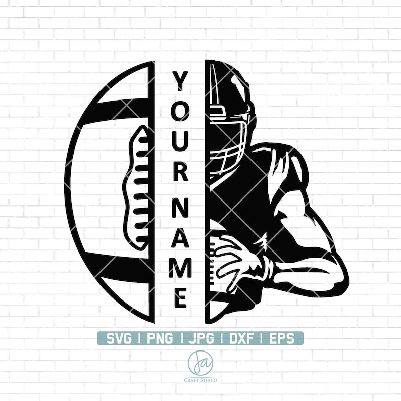 Football Name Half Svg Customized Football Player Svg Etsy