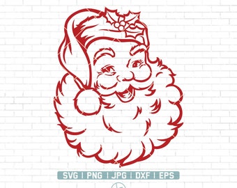 Santa Claus Svg Png | Vintage Santa Svg | Santa Png | Santa Svg | old school father christmas | Instant download | digital download | Dxf