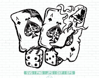 Playing Card Svg | Dice Svg | Flame Svg | Ace of Spades Svg | Poker Svg | Playing Cards Svg Files for Cricut | Png Dxf Jpg Eps