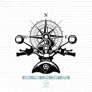 Rider Svg | Biker Compass Svg | Compass Scene Svg | Riding Motorcycle Svg | Biker Clipart | Biker Shirt | Instant Download | Png Dxf Jpg Eps
