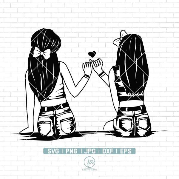 2 Best Friend Silhouette - Etsy