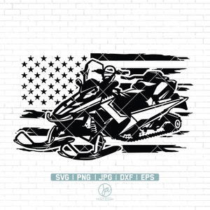 US Snowmobile SVG | Winter SVG | Snowmobile Clipart | Snowmobile Svg Cut Files for Cricut | Png Jpg Dxf Eps