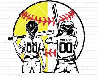 Personalized Name Svg Png, Softball and Baseball Player Svg, Softball Team Svg, Softball Mom Svg, Baseball Mom Svg, Baseball Svg