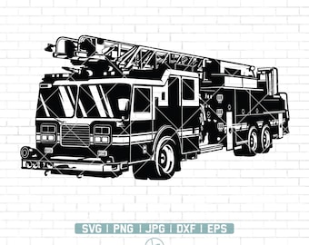 Fire Truck SVG | Fire Engine SVG | First Responder Svg | Fire Truck Clipart | Fire Truck Files for Cricut | Cut Files For Silhouette | Png