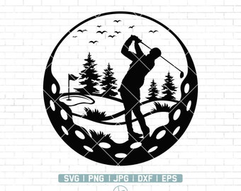 Golfing SVG | Golfer svg | Golf Ball svg | Golf Club svg | Golf Player svg | Golf Svg | Golfing Cut Files | Glowforge Files | Png Dxf Eps