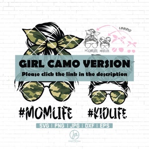 Dadlife Svg Dad Life Kid Life Svg Dadlife Svg Kidlife Svg Dad and Son svg Messy bun svg Camo Pattern Dad and Son Svg image 2