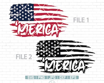 Merica Svg | 4th of July Svg | Independence Day Svg | Distressed American Flag svg | Patriotic svg | American Flag Svg | Fourth of July Svg