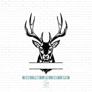 Deer Svg File | Deer Monogram Svg | Deer Hunting SVG | Deer Head SVG | Deer Hunting Clipart | Deer Head Cut Files | Hunting Svg | Deer Png