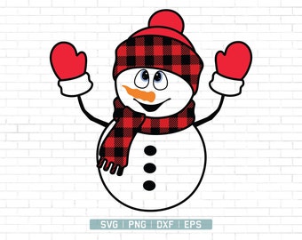 Snowman SVG | Cute Snowman Svg | Christmas Svg | Christmas Shirt | Snowman with bow Svg | Silhouette Cut Files | Clipart | Png Dxf Jpg Eps