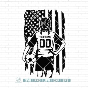 Personalized Name | US Soccer Player Svg | Soccer Girl Player Svg | Soccer Svg | Soccer Png | Football Png | Soccer Shirt | Png Dxf Eps Ai