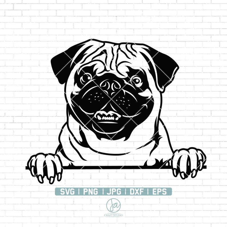 Pug Svg Peeking Pug Svg Pug Clipart Dog Svg Funny - Etsy Canada