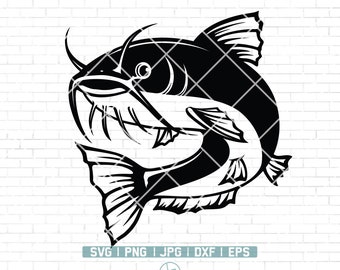 Catfish Svg Files | Catfish Clipart | Catfish Fishing svg | Catfish Png | Catfish Stencil | Fishing svg | Fishing Cut Files | Catfishing svg