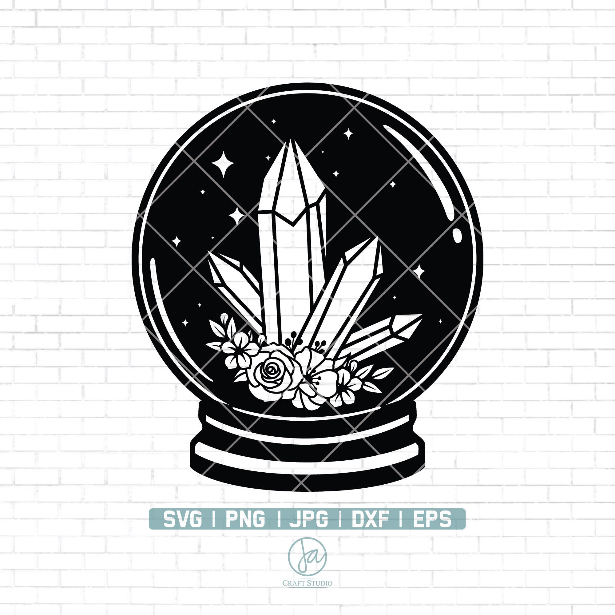 Crystal Ball SVG File Mystical SVG Crystal With Flower SVG - Etsy Canada