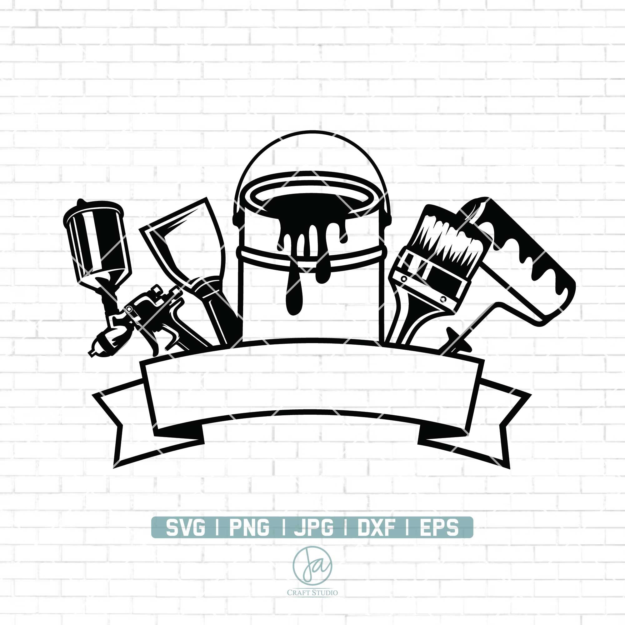 Wall Painting Tools Svg Paint Brush Svg Paint Tools Svg Etsy