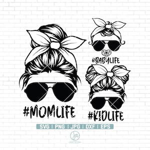 Mom Life Kid Life Svg | Momlife Svg | Mom Life Svg | Mom Daughter Svg | Mom life Kid Life Png | Messy Bun Mom Svg | Mom life Cut Files