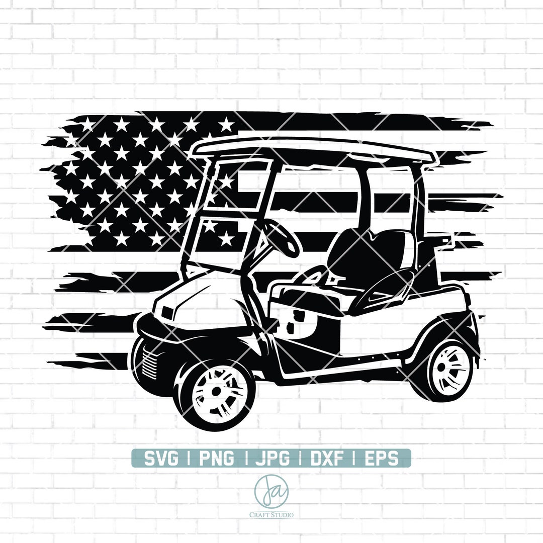 Us Golf Cart Svg File Golf Cart Svg Golf Cart Clipart Golf Cart Cut