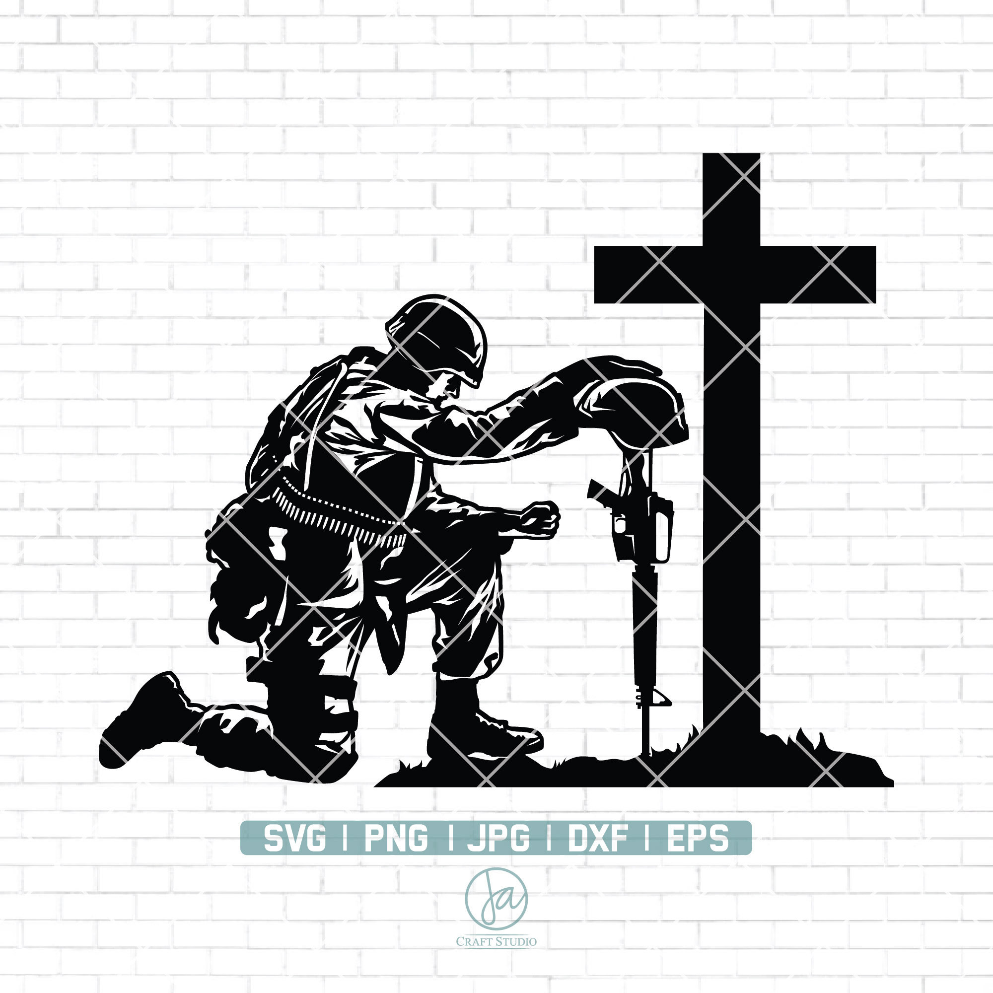 Soldier Kneeling Cross