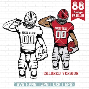 Football player svg | Customized Football Player svg | Football svg | colored layers | football team | Football name | Football Season | Png