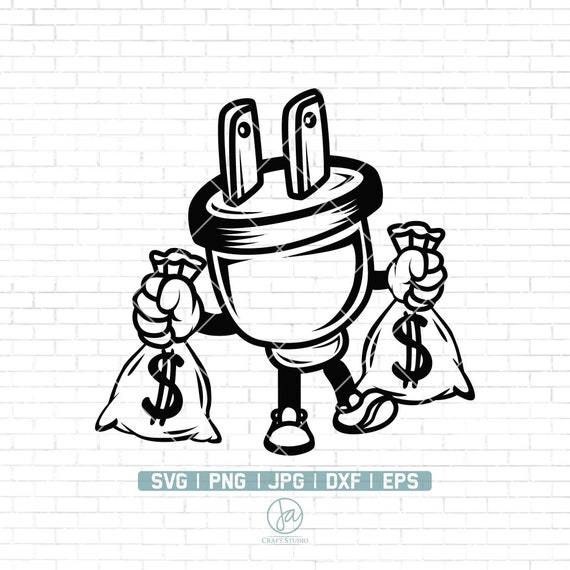 Electrical Plug Money Bag SVG | Hip Hop Rapper Gangster Svg