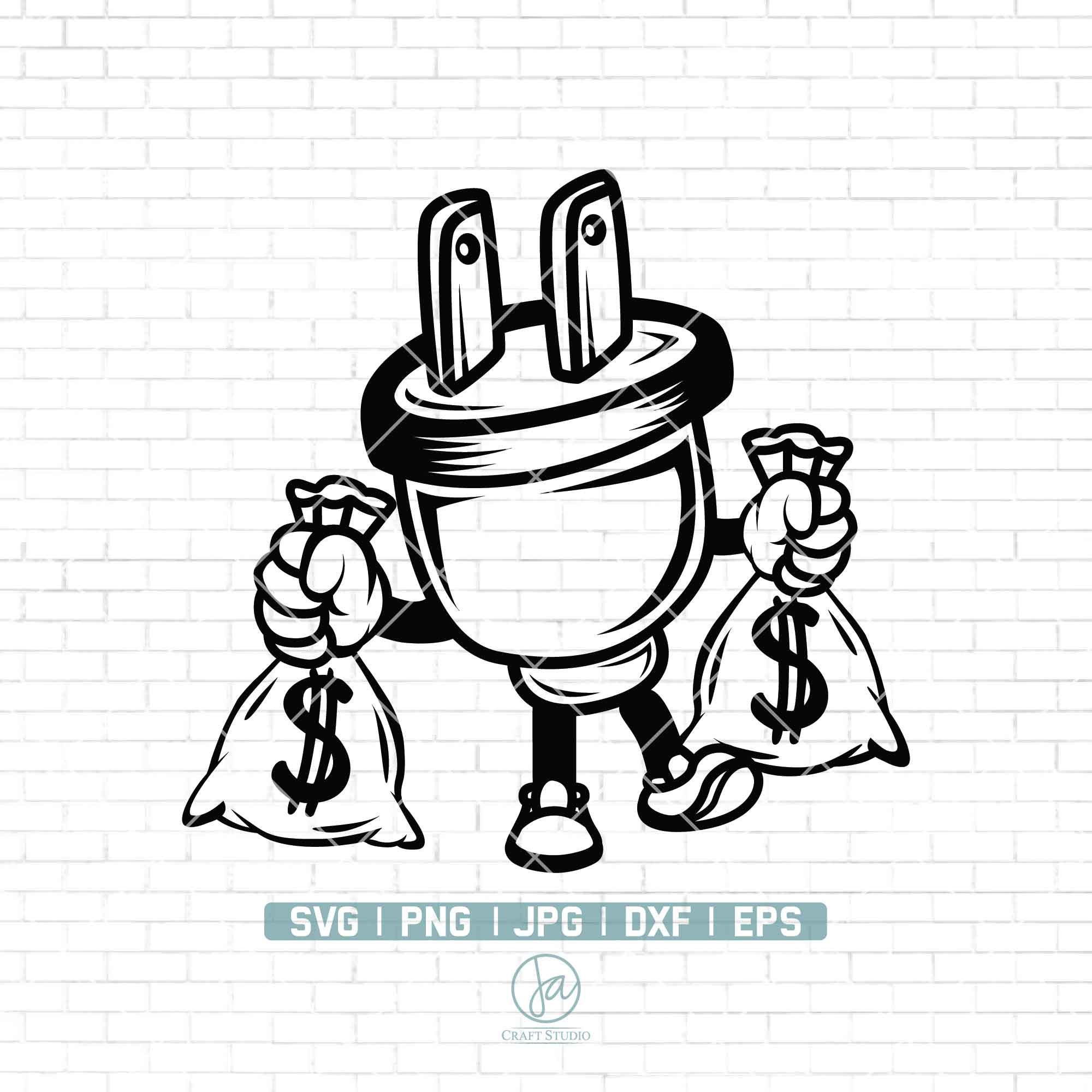 Electrical Plug Money Bag SVG | Hip Hop Rapper Gangster Svg