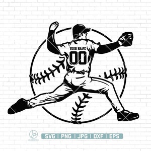 Personalized Name Svg, Baseball Player Svg, Baseball Mom Svg, Baseball Team Svg, Baseball Player Clipart, Baseball Cutfile, Png Dxf Jpg Eps