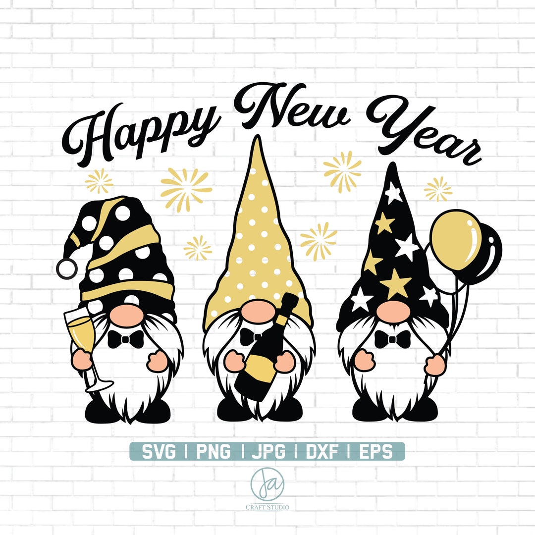 New Year Gnomes SVG New Year Svg Happy New Year Svg Gnomes Svg Gnome