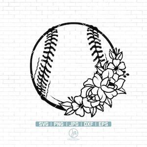 Floral Softball Svg | Softball Svg | Softball Clipart | Softball Player Svg | Softball Sport svg | Sports Svg | Softball Cut Files | Png Dxf