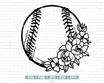 Floral Softball Svg | Softball Svg | Softball Clipart | Softball Player Svg | Softball Sport svg | Sports Svg | Softball Cut Files | Png Dxf