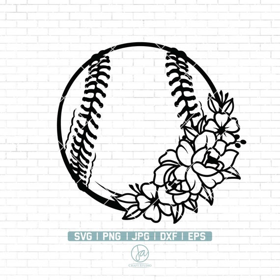 Floral Softball Svg | Softball Svg | Softball Clipart | Softball Player Svg | Softball Sport svg | Sports Svg | Softball Cut Files | Png Dxf