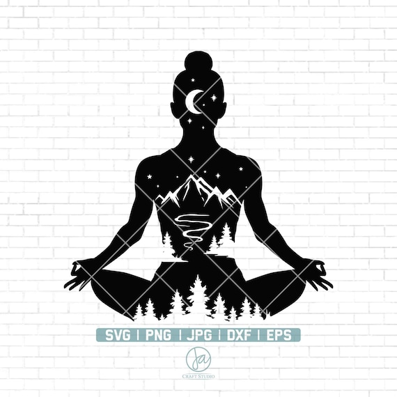 Woman Doing Yoga Clipart Vector Graphic Svg Png Jpg Eps Namaste -   Canada