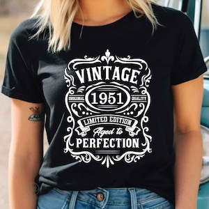 Svg de 75 cumpleaños / Camiseta de 75 cumpleaños / Svg vintage de 1951 / 1951 envejecido a la perfección / Svg envejecido a la perfección / Idea de regalo de 75 cumpleaños