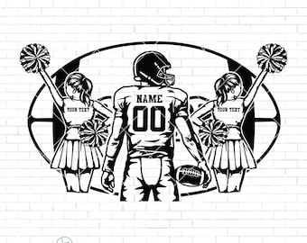 Cheerleader Svg | Football Player Svg | Football Name Svg | Cheer Dance Svg | Football Shirt | Football Season | Cheer Clipart | Png Dxf Eps